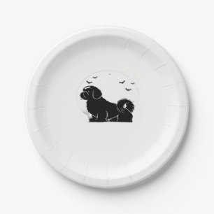 Shih Tzu Dog � Halloween Moon Silhouette Classic T Paper Plate