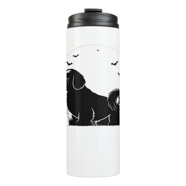 Shih Tzu Dog – Halloween Moon Silhouette Classic T Thermal Tumbler (Front)