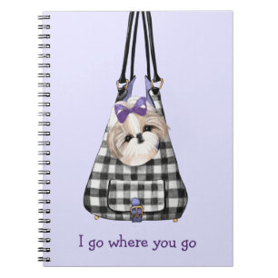 Shih Tzu Dog in a Bag Notebook