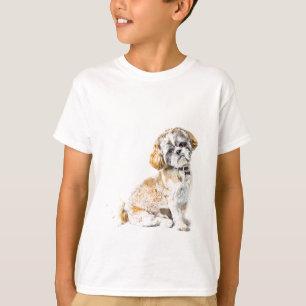 Shih Tzu Dog Kids Tee Shirt