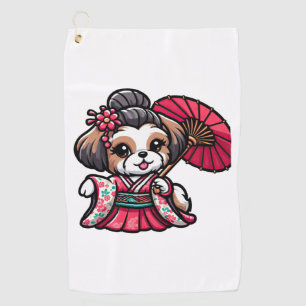 Shih Tzu Dog Kimono Golf Towel