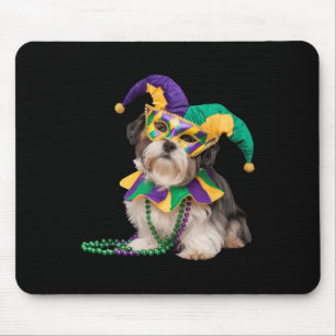 Shih Tzu Dog Lover Cute Mardi Gras Carnival Jester Mouse Pad
