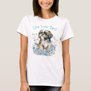 Shih Tzu Dog Mom Floral T-Shirt