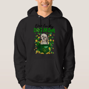 Shih Tzu Dog Mom Irish Green Shamrock St Patrick S Hoodie