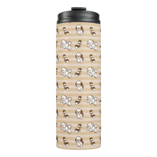  shih tzu  dog pattern thermal tumbler (Front)