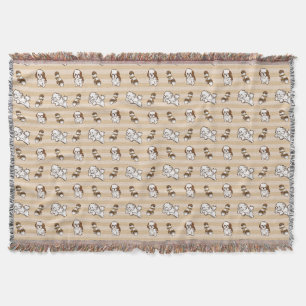 shih tzu dog pattern  throw blanket