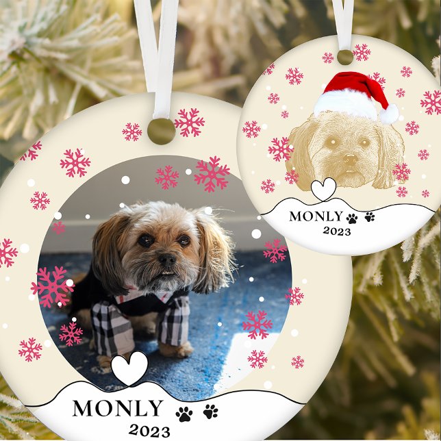 Shih Tzu Dog Personalized Hand Drawing Ceramic Ornament (Creator Uploaded)