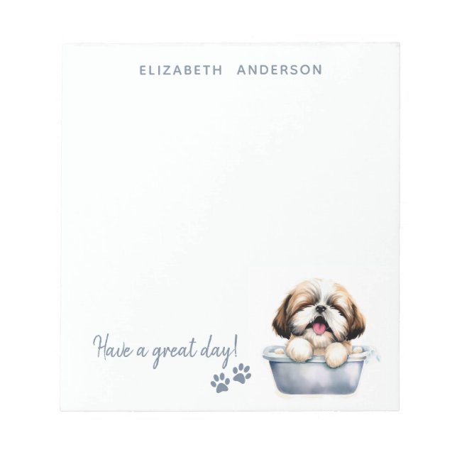 Shih Tzu Dog Personalized Notepad (Front)