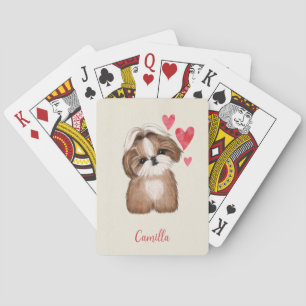Shih Tzu Dog Personalized Pet Name Playing Cards