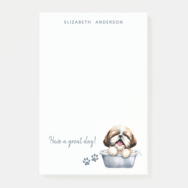 Shih Tzu Dog Personalized Post-it Notes (Front)