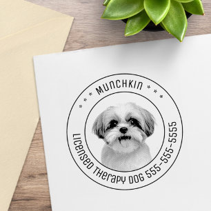 Shih Tzu Dog Pet Photo Round Rubber Stamp