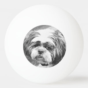 SHIH TZU DOG  PING PONG BALL