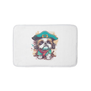 Shih Tzu Dog Pirate Bath Mat