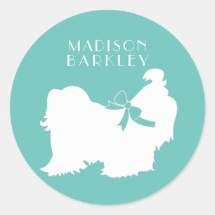 Shih-Tzu Dog Puppy Long Hair Classic Round Sticker