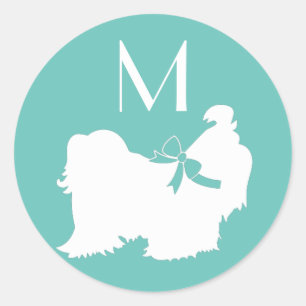 Shih-Tzu Dog Puppy Long Hair Classic Round Sticker