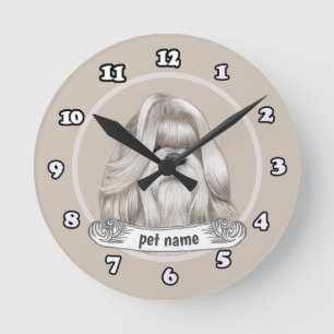 Shih Tzu Dog Round Clock