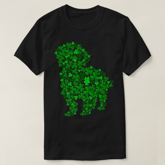Shih Tzu Dog Shamrock Leaf St Patrick Day  T-Shirt (Design Front)