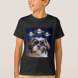 Shih tzu dog shihtzu dog alien ufos shitzhu funnyS T-Shirt