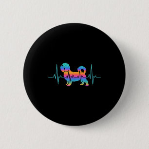 Shih tzu dog shihtzu dog heartbeat shitzhu funnySh 2 Inch Round Button