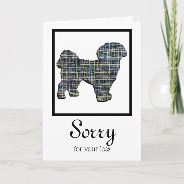 Shih Tzu Dog Silhouette Pet Sympathy Card (Front)