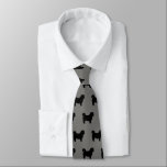 Shih Tzu Dog Silhouettes Pattern Grey and Black Tie<br><div class="desc">This original Shih Tzu silhouettes pattern grey neck tie makes a great gift for dog dads! Available in a variety of colors, this cool tie makes a statement for anyone who loves a Shih Tzu. An awesome gift for the guy who wears a tie for business, or for special events...</div>