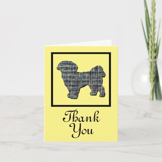 Shih Tzu Dog SilhouetteThank You Greeting Card (Front)