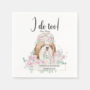 Shih Tzu Dog Wedding Cocktail Napkins