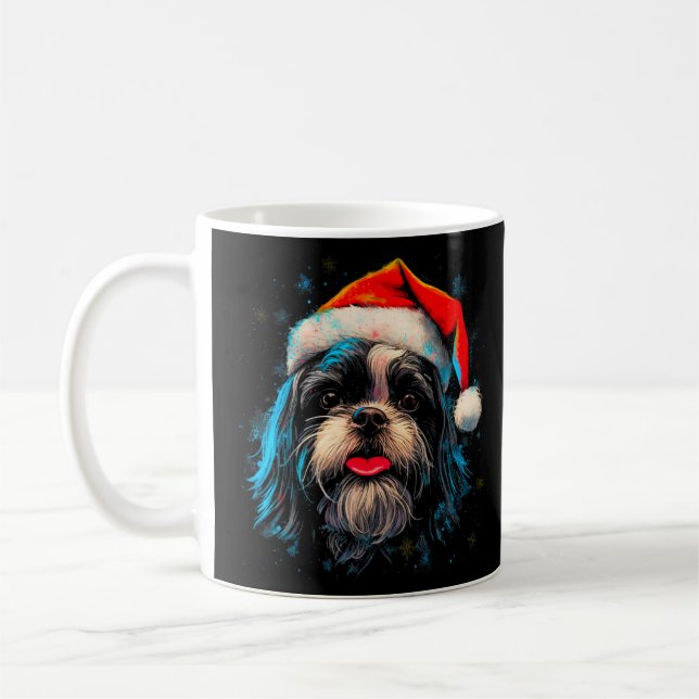 Shih Tzu Dog Xmas  Coffee Mug (Left)