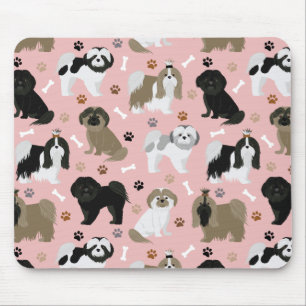 Shih Tzu Dogs Paws and Bones Mouse Pad