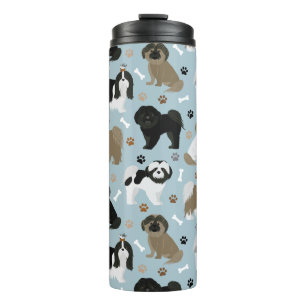 Shih Tzu Dogs Paws and Bones Thermal Tumbler