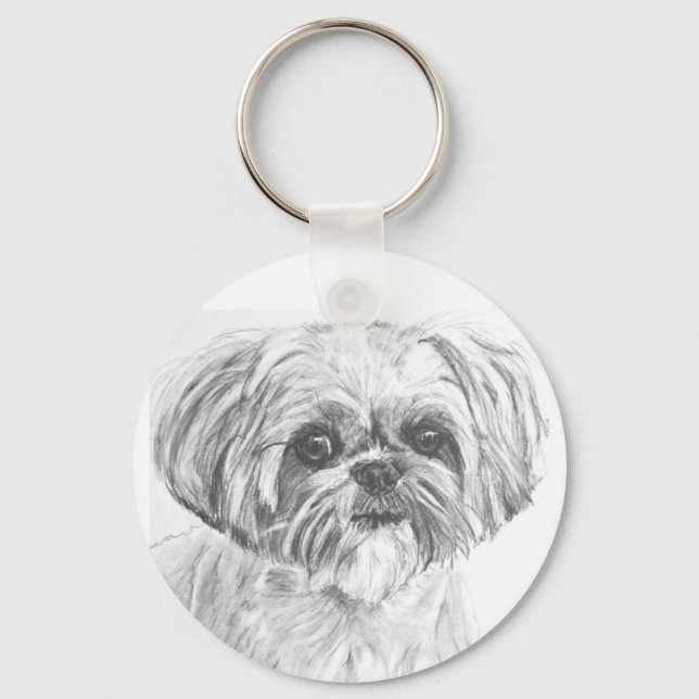 Shih Tzu Drawing Keychain (Front)