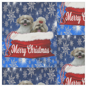 Shih tzu Fabric Christmas