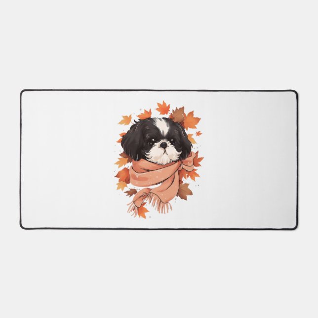 Shih Tzu Fall Dog Automne quitte Thanksgiving Copi (Recto)