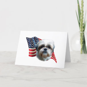 Shih Tzu Flag Card