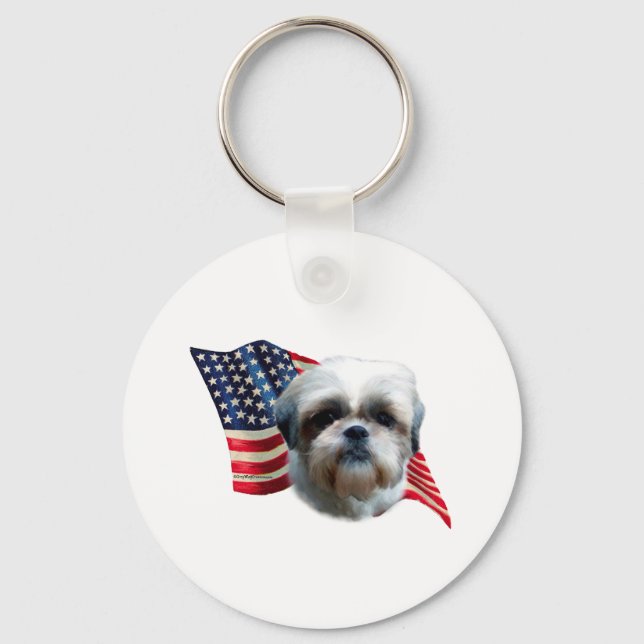 Shih Tzu Flag Keychain (Front)