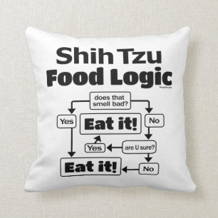 Shih Tzu Food Logic Throw Pillow