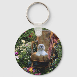 Shih Tzu Garden Keychain