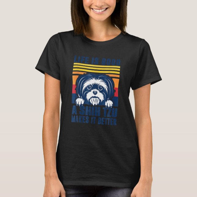 Shih Tzu Gifts For Men Women Shitzu Dog Mom Dad Sh T-Shirt (Front)