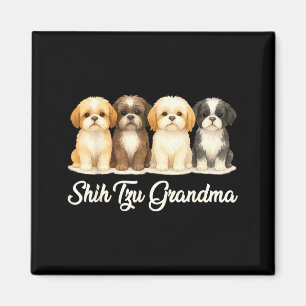 Shih Tzu Grandma Cute Dog Lover Gift Funny Women P Magnet