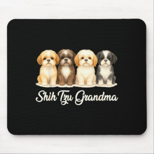 Shih Tzu Grandma Cute Dog Lover Gift Funny Women P Mouse Pad