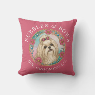 Shih Tzu Grooming Salon Cushion   Pink