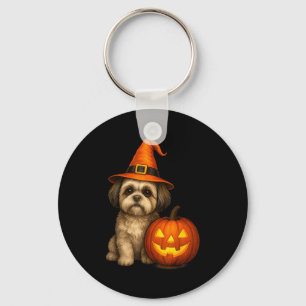 Shih Tzu Halloween Pumpkin Dog Costume Family Matc Keychain