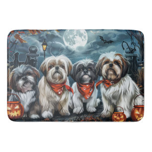 Shih Tzu Halloween Spooky Bath Mat