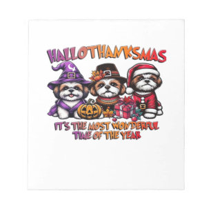 Shih Tzu Halloween Thanksgiving Christmas Classic Notepad