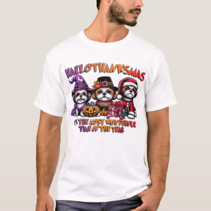 Shih Tzu Halloween Thanksgiving Christmas Classic  T-Shirt