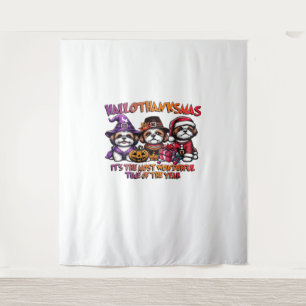 Shih Tzu Halloween Thanksgiving Christmas Classic  Tapestry