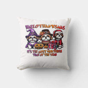 Shih Tzu Halloween Thanksgiving Christmas Classic Throw Pillow