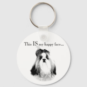 Shih Tzu Happy Face Keychain