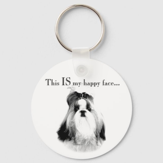 Shih Tzu Happy Face Keychain (Front)