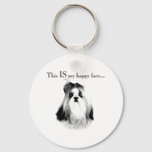 Shih Tzu Happy Face Keychain
